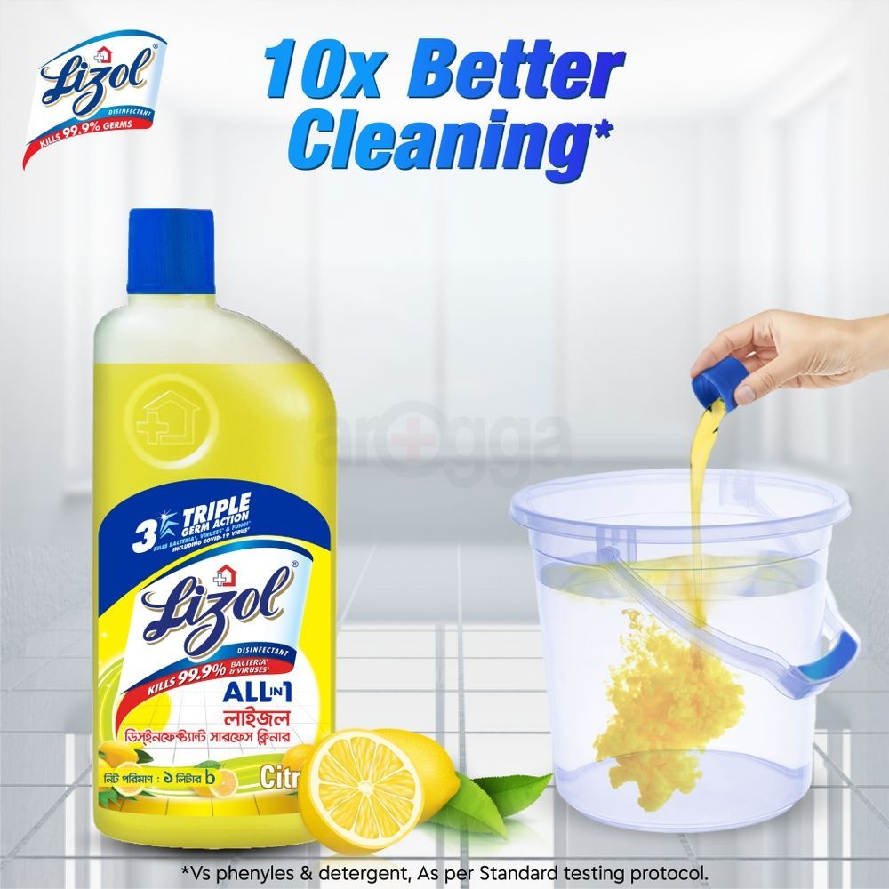 Lizol Citrus Disinfectant Surface Cleaner 1 L  