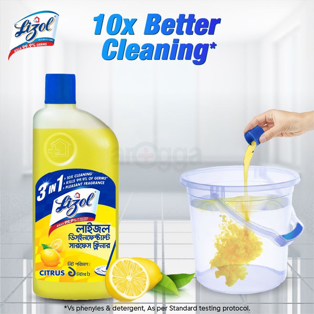 Lizol Citrus Disinfectant Surface Cleaner 1 L  