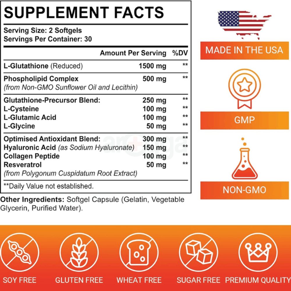 Corporalight Liposomal Glutathione (2,550 mg) – 60 softgels  