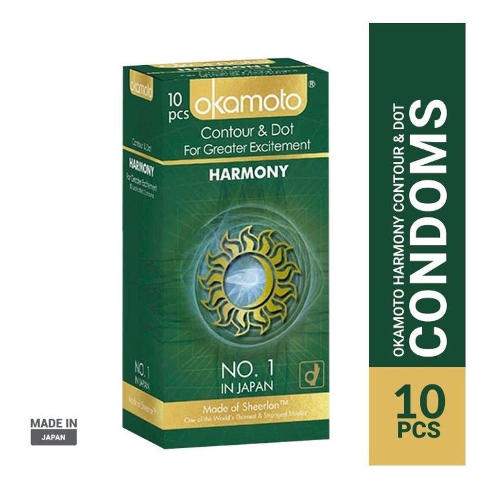 Okamoto Harmony Countor and Dotted Condom 10Pcs Pack(Japan)  