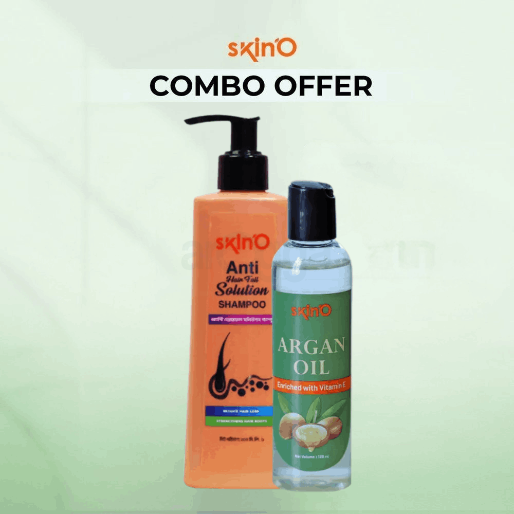 SkinO Anti Hair Fall Solution Shampoo 200ml and  Argan Oil with Vitamin E 100ml  