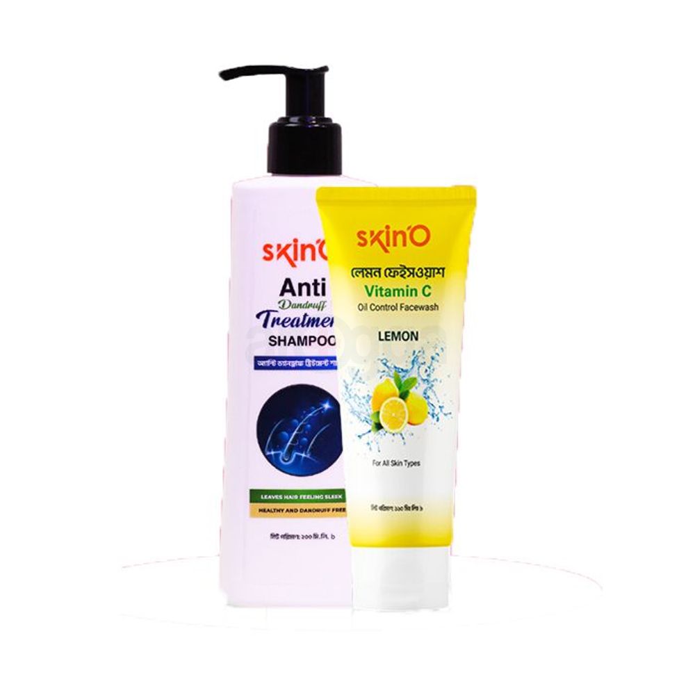 SkinO Vitamin C Oil Control Facewash (Lemon) 110ml and  Anti Dandruff Treatment Shampoo 200ml  