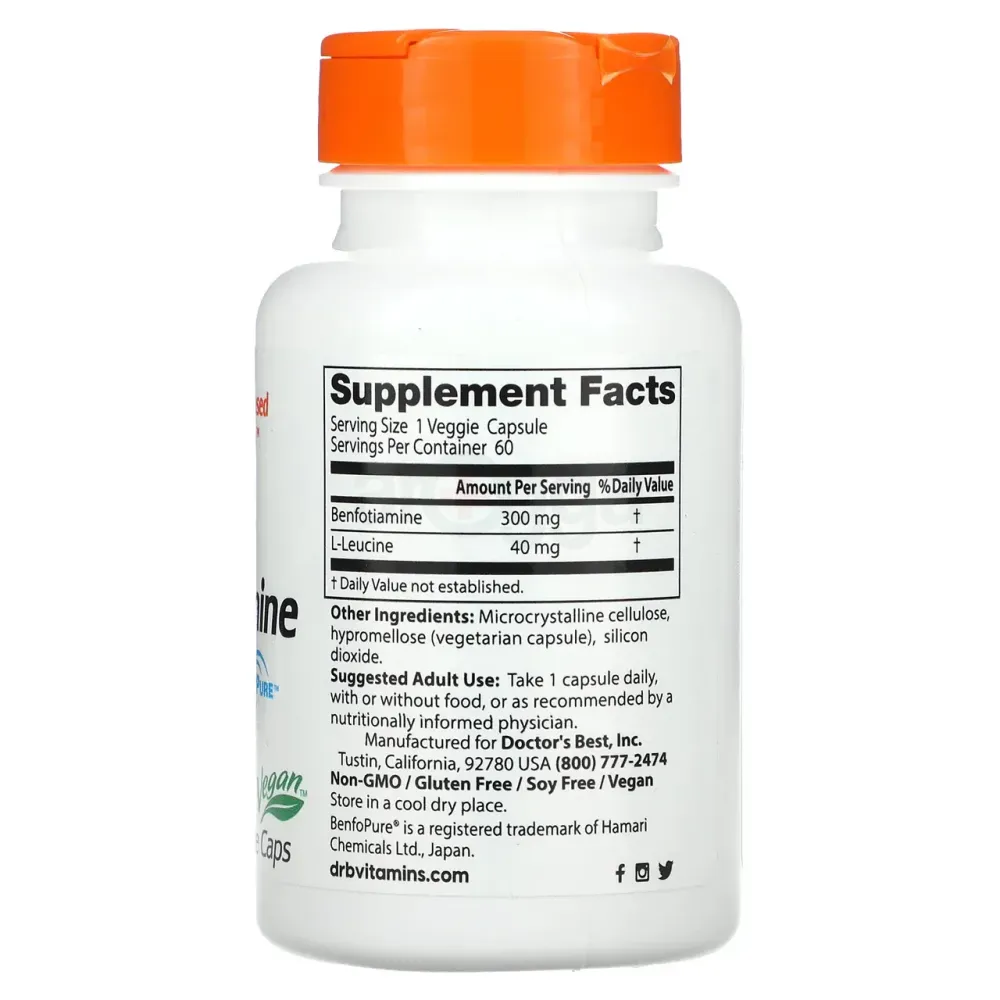 Doctor's Best Benfotiamine 300 mg 60 Veg Capsules  