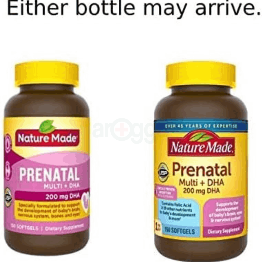 Nature Made Prenatal + Dha 200 mg Dietary Supplement (Netcount 150 Soft Gels)  