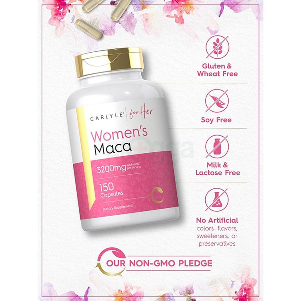 Carlyle Maca Root Capsules for Women 3200mg 150 Capsules  