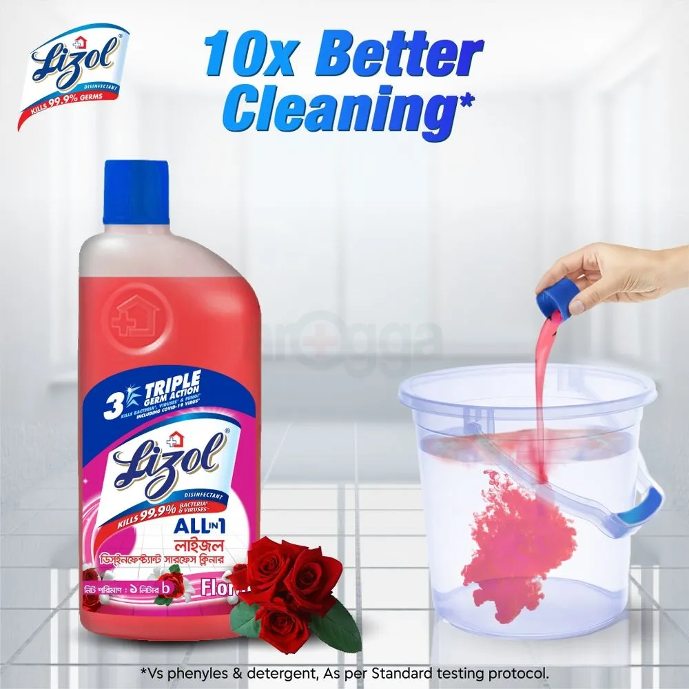 Lizol Floral Disinfectant Surface Cleaner 1L  