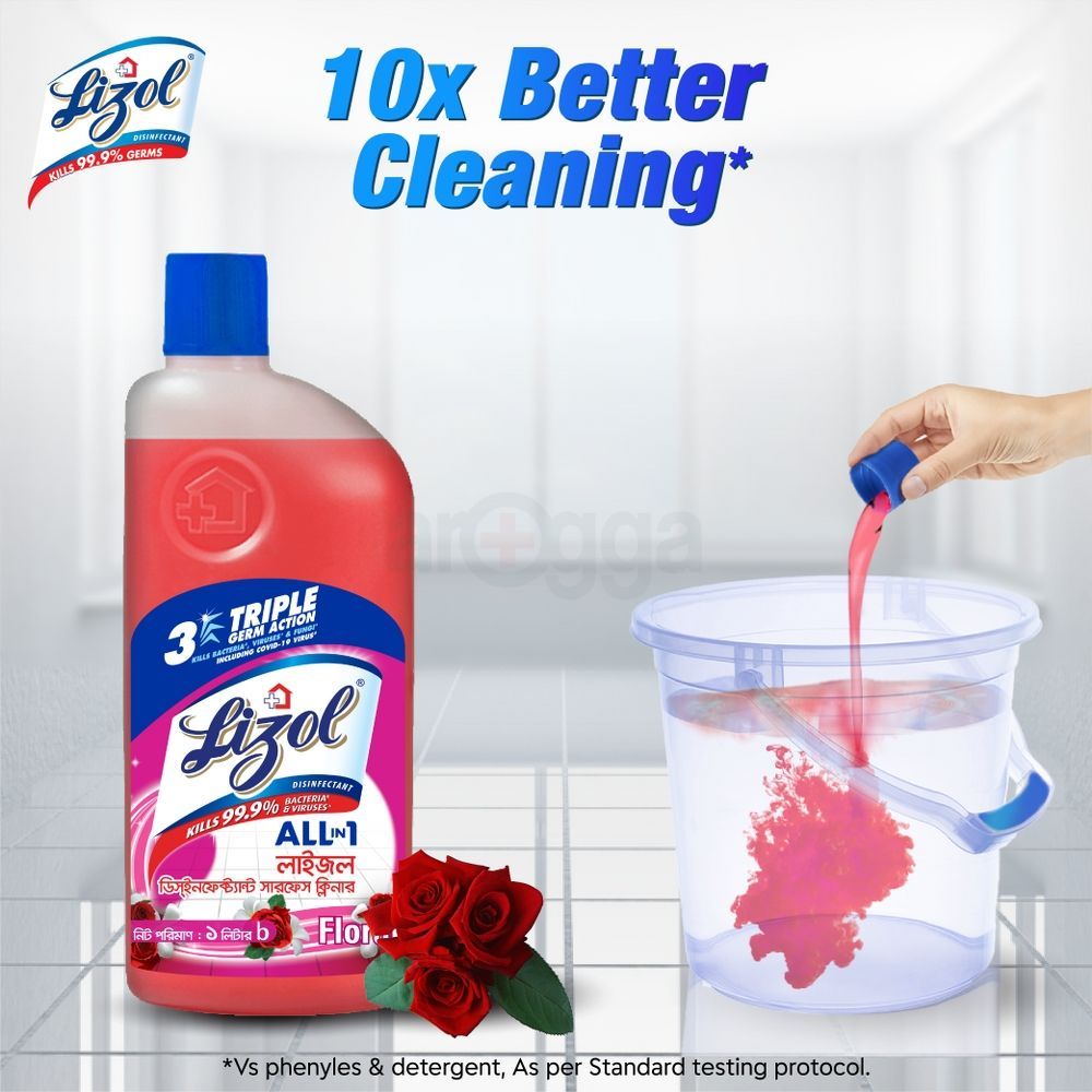 Lizol Floral Disinfectant Surface Cleaner 1 L  