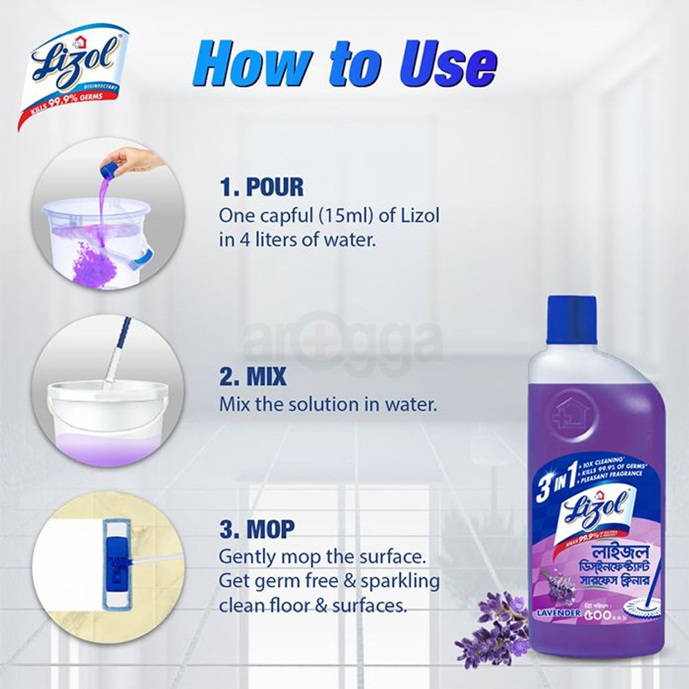 Lizol Lavender Disinfectant Surface Cleaner 500ml  