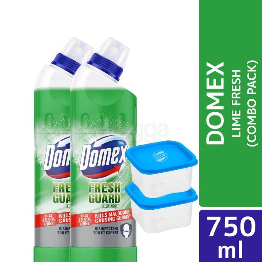 Domex Toilet Cleaning Solution 750ml (Bundle of 2) with free Container  