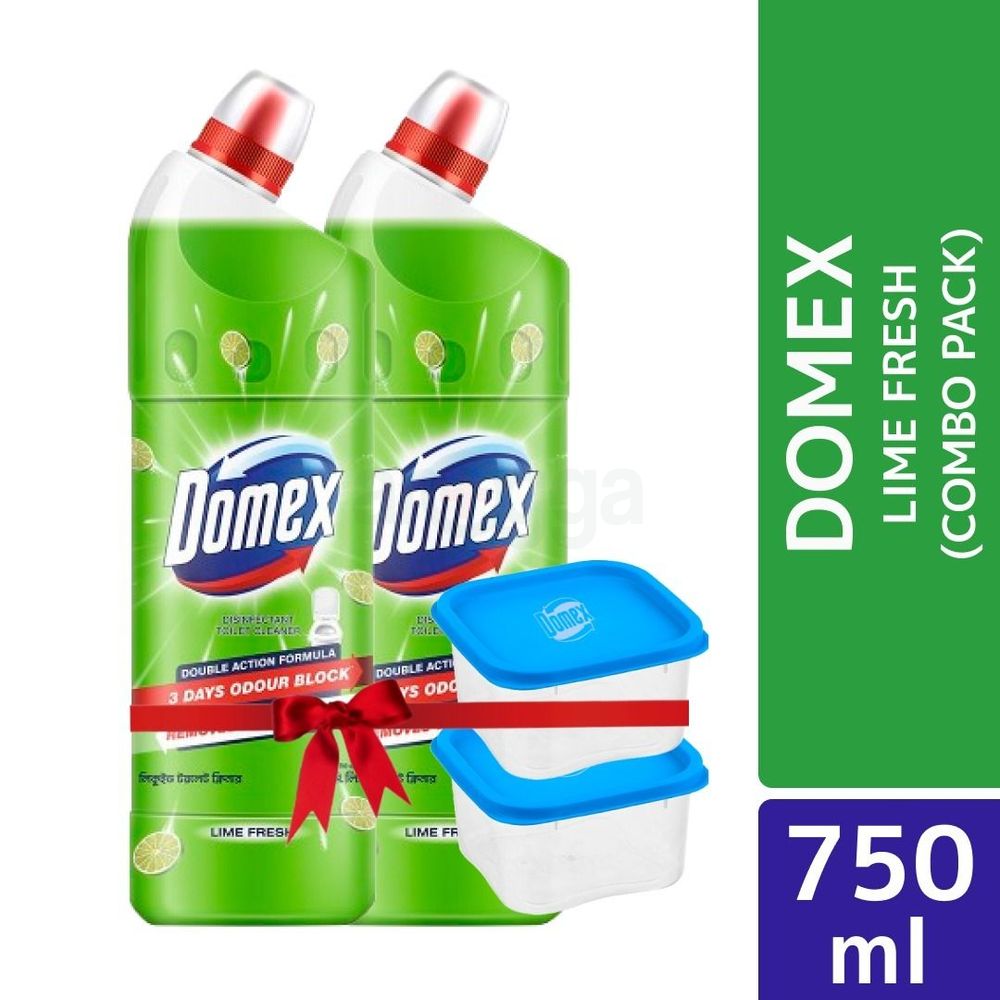 Domex Toilet Cleaning Solution 750ml (Bundle of 2) with free Container  
