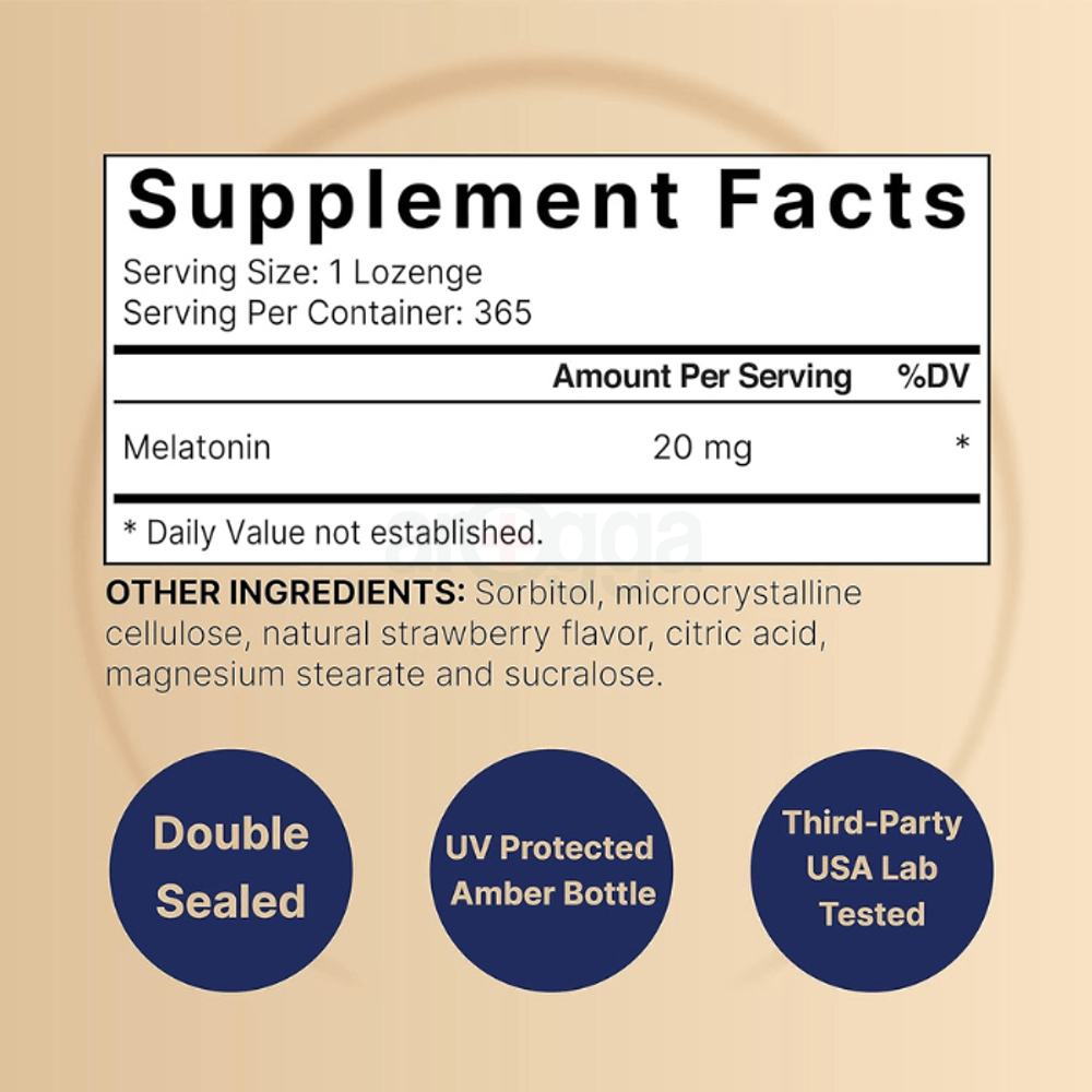 Naturebell Melatonin 20 mg 365 Chewable Lozenges  