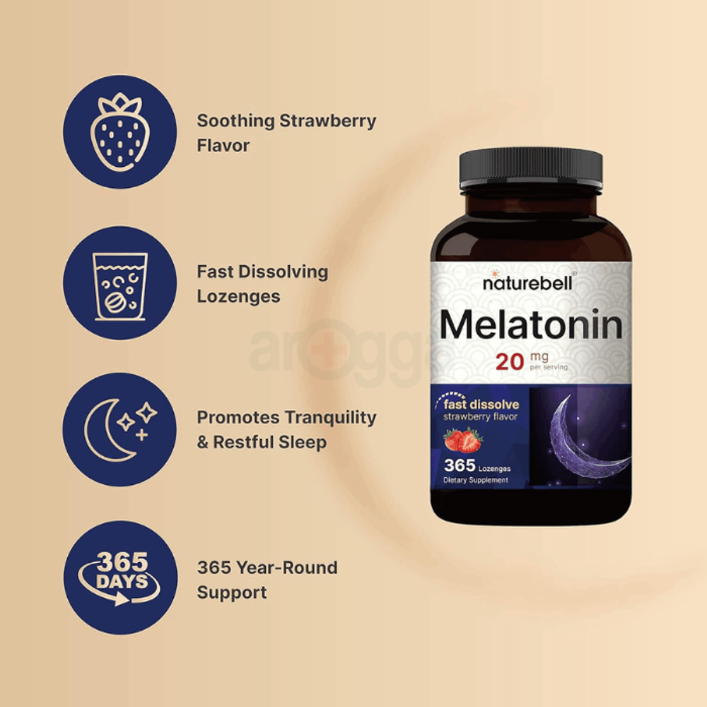 Naturebell Melatonin 20 mg 365 Chewable Lozenges  