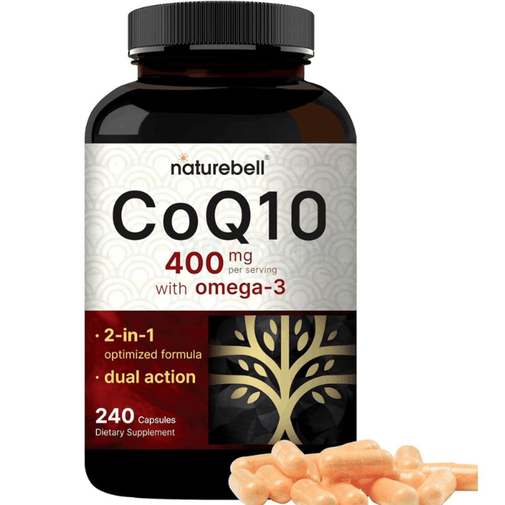 NatureBell CoQ10 400mg with Omega-3 Fatty Acids, 240 Capsules  
