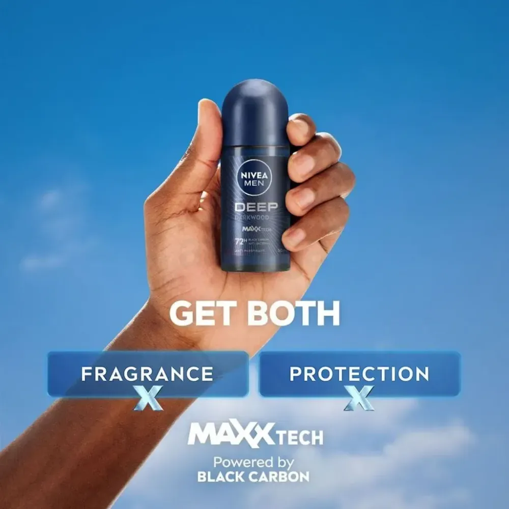 Nivea Men Deep Darkwood Powered by Maxxtech Formula Deodorant Roll On  