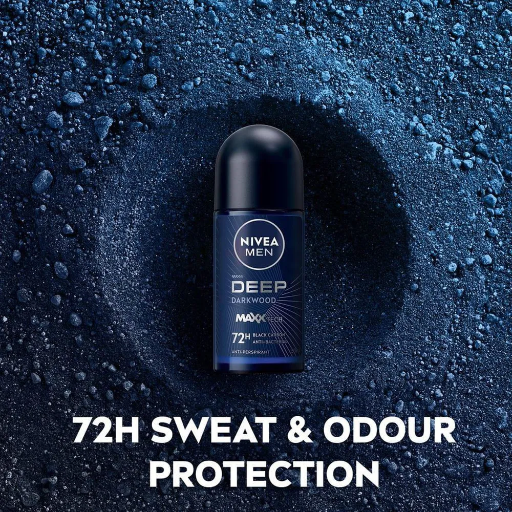 Nivea Men Deep Darkwood Powered by Maxxtech Formula Deodorant Roll On  