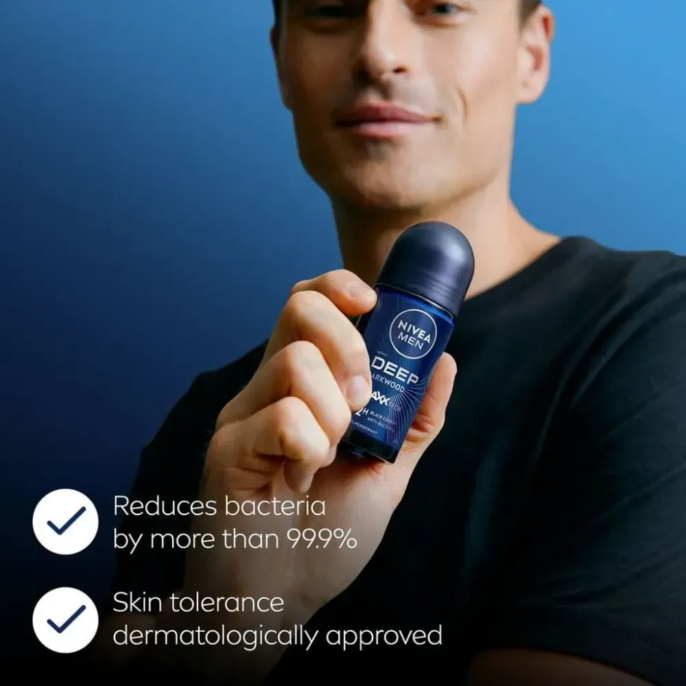 Nivea Men Deep Darkwood Powered by Maxxtech Formula Deodorant Roll On   