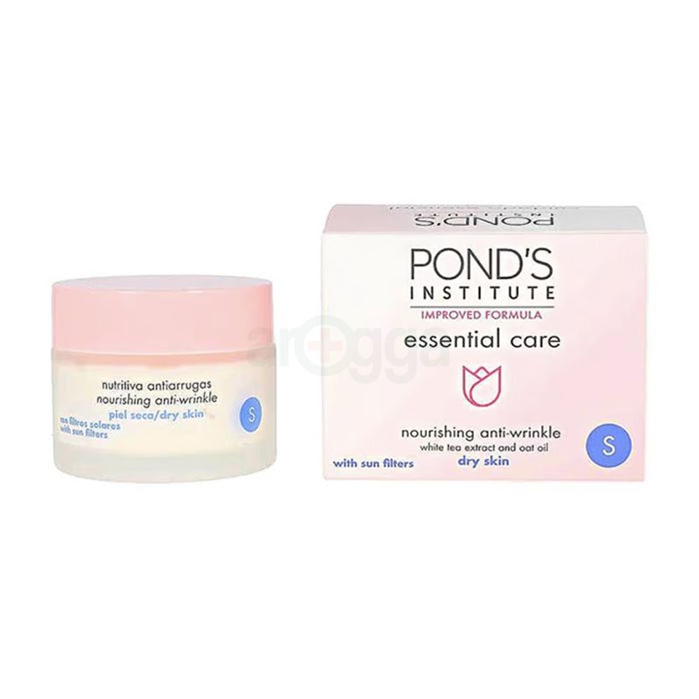 Pond's Essential Care Nourishing Anti Wrinkle S Cream with White Tea & Oat Oil for Dry Skin  