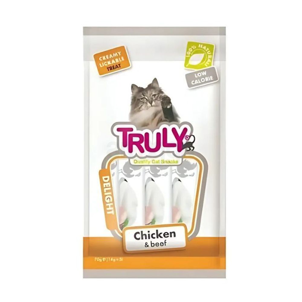 Truly Cat Treat Chicken and Beef Creamy 5 Pieces 70g  (14g X 5)
  