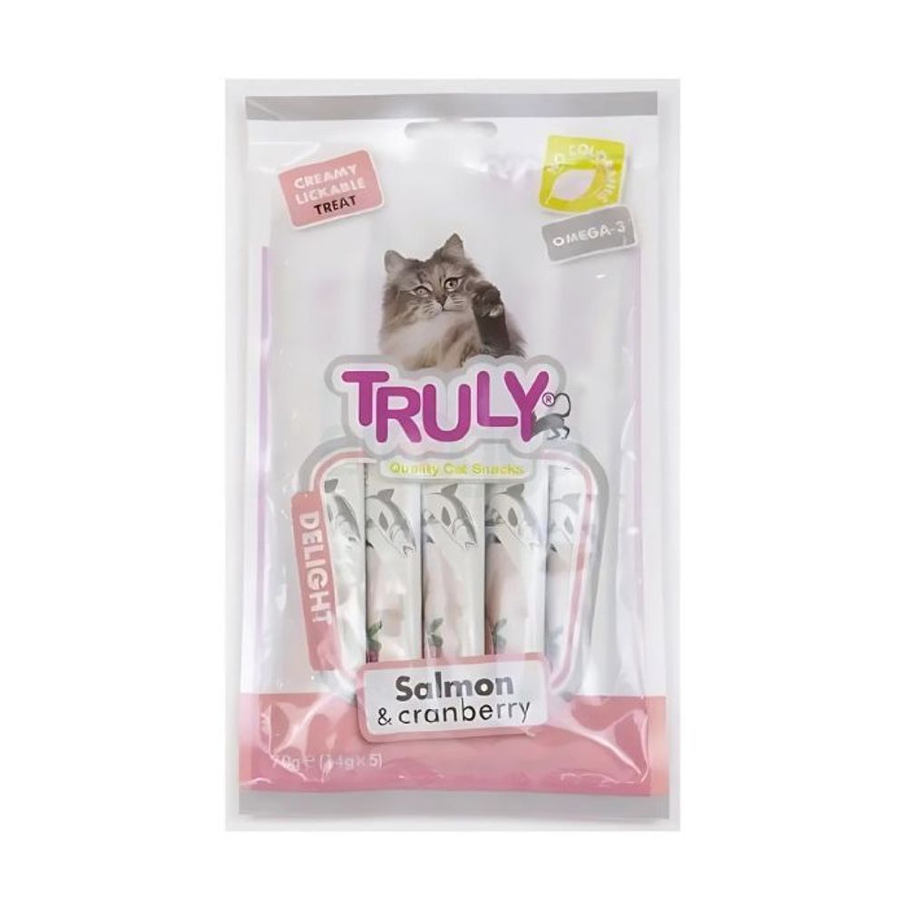 Truly Cat Treat Salmon and Cranberry Creamy 5 Pieces 70g  (14g X 5)
  