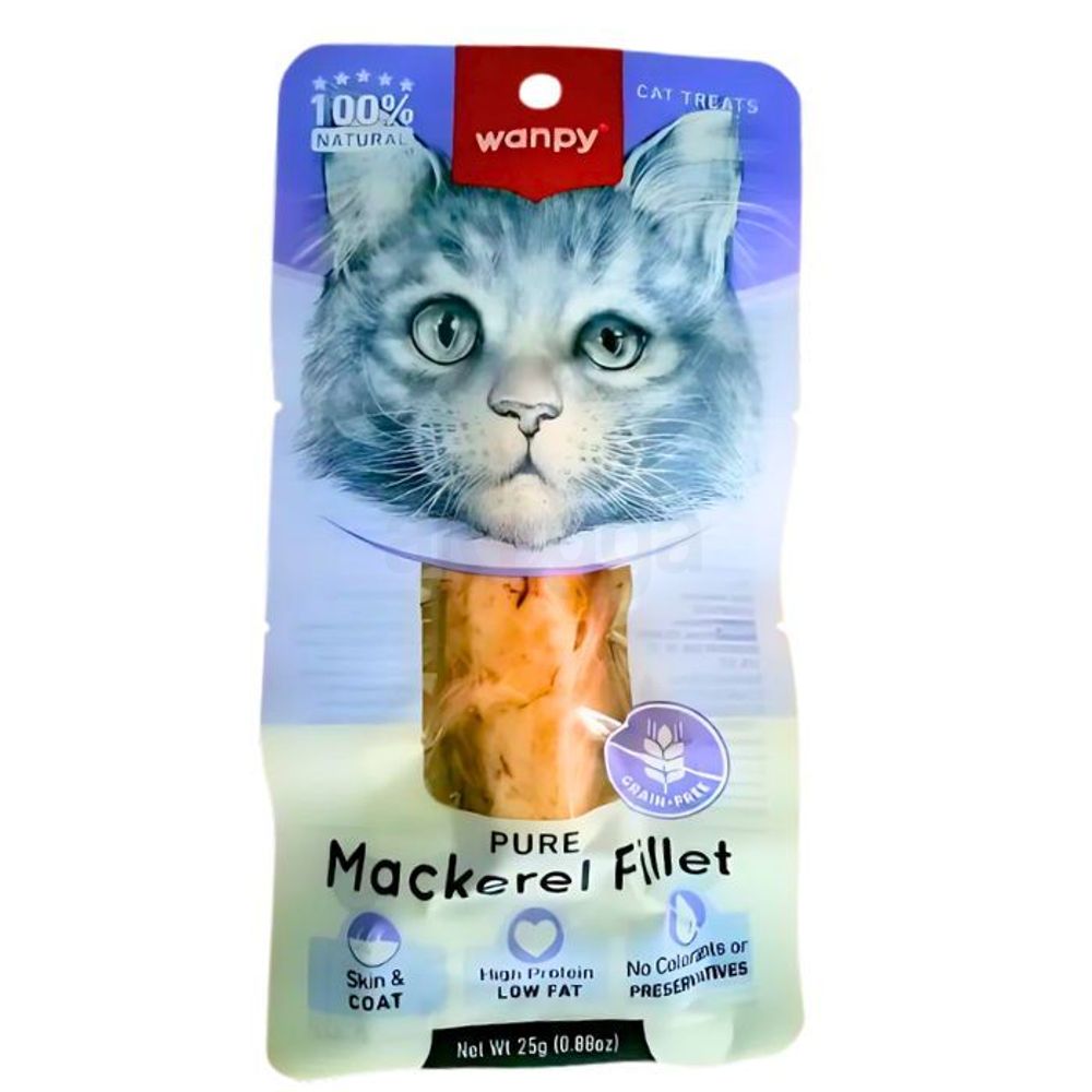 Wanpy Cat Treat Real Mackerel Fillet 25g Piece   