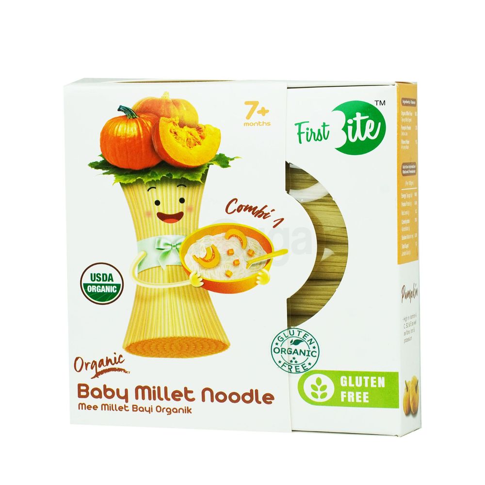 First Bite Organic Baby Millet Noodle- 7m+ Combo 1 (Pumpkin) 180g  