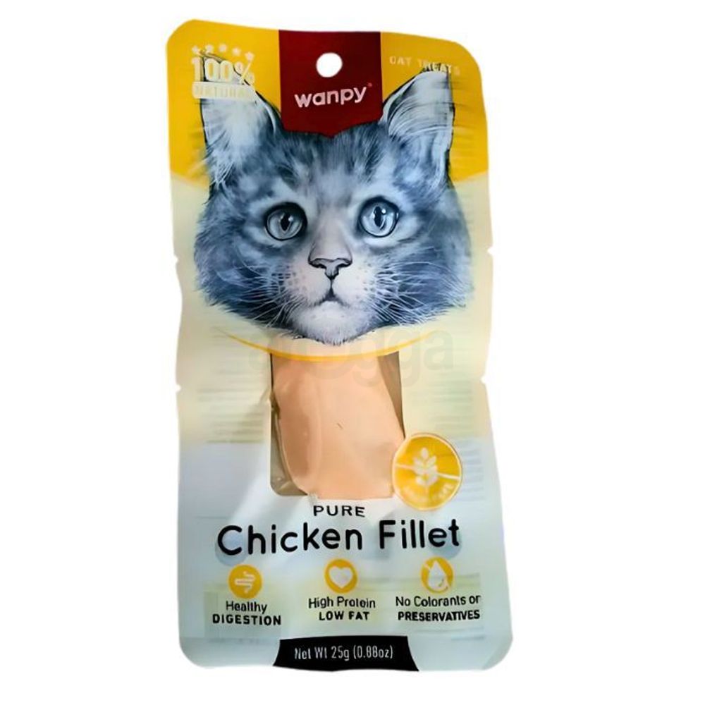 Wanpy Cat Treat Pure Chicken Fillet 25g Piece   