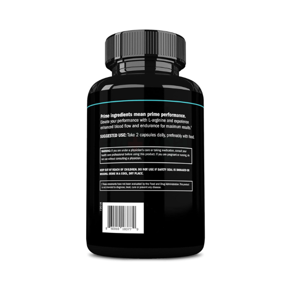 Prime Labs L Arginine Nitric Oxide with L-Arginine 1500mg 60 Capsules  