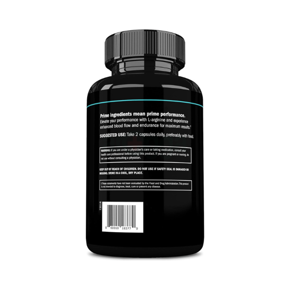 Prime Labs L Arginine Nitric Oxide - with L-Arginine 1500mg 60 Capsules  