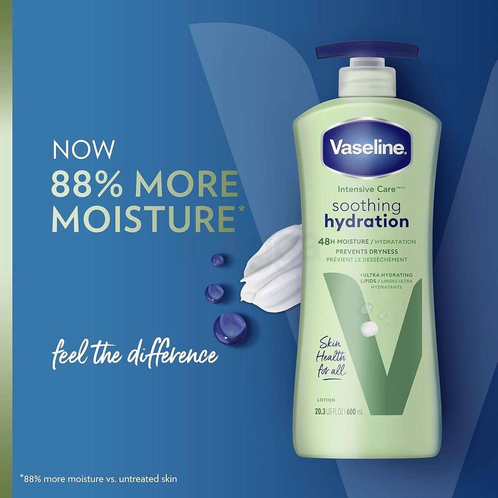 Vaseline Intensive Care Soothing Hydration Body Lotion with Triple Hydration Complex for Dry Skin 725ml  