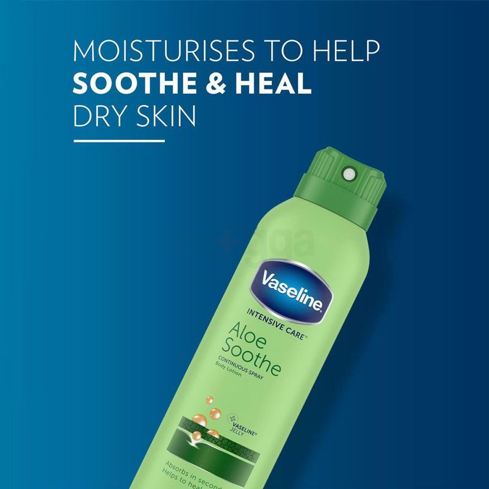 Vaseline Intensive Care Aloe Soothe Continuous Spray Body Lotion for Dry Skin  
