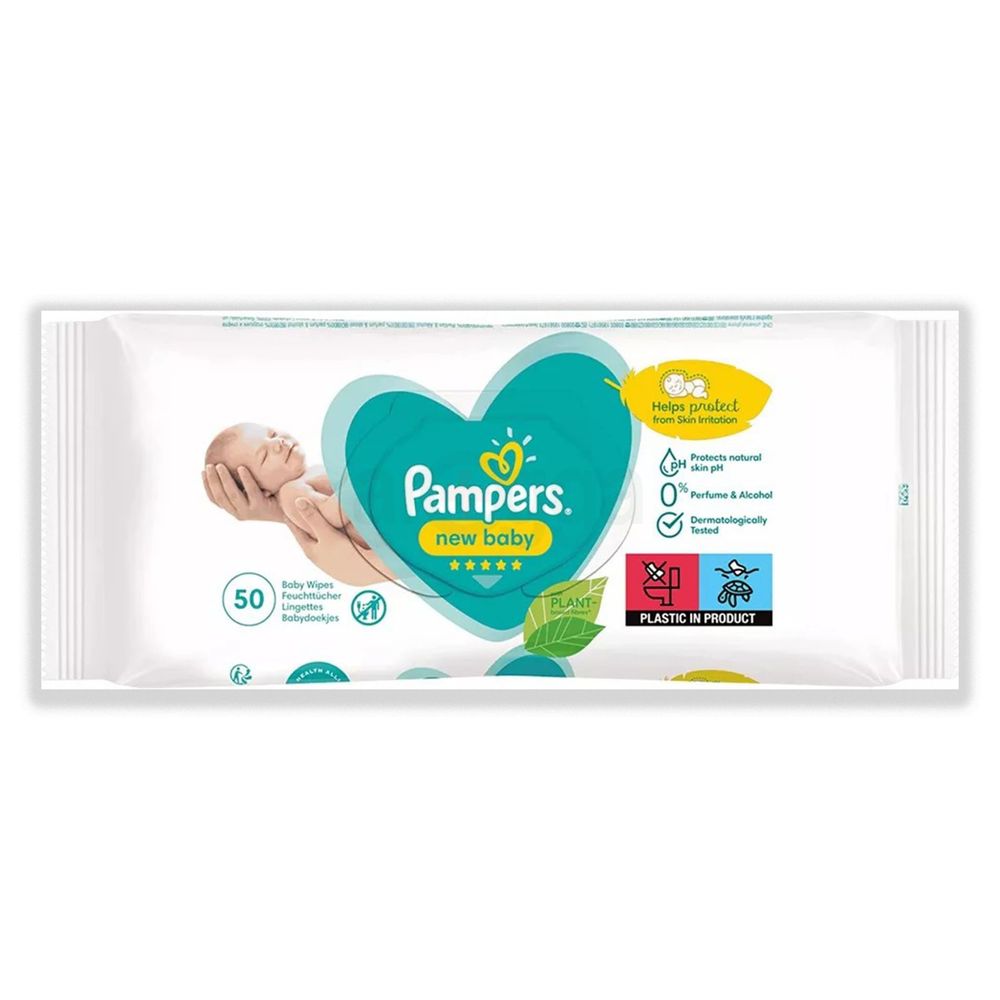 Pampers New Baby Wipes 50's Pack  