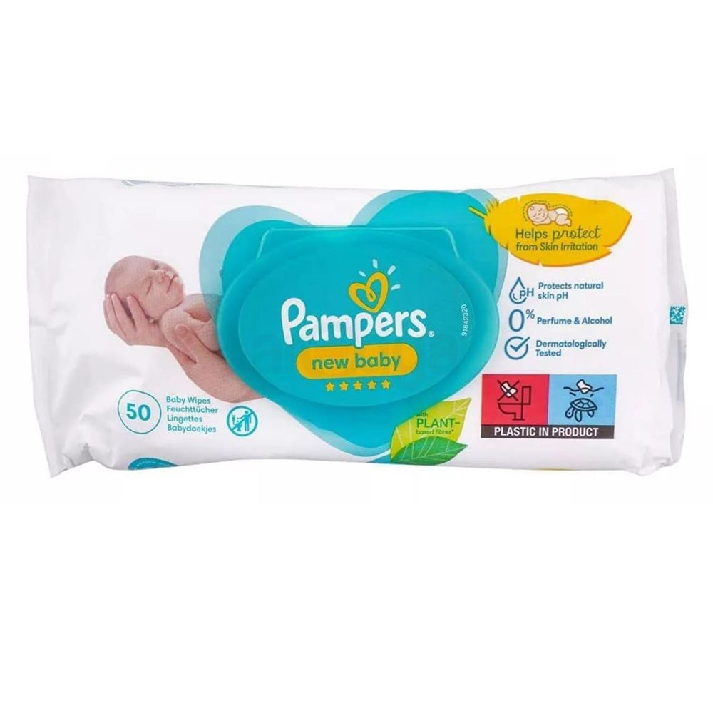 Pampers New Baby Wipes 50's Pack  