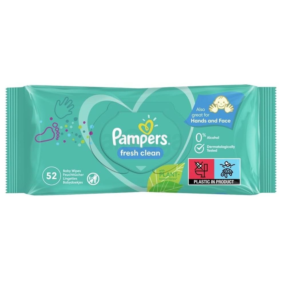 Pampers Fresh Clean Baby Wipes 52's Pack  