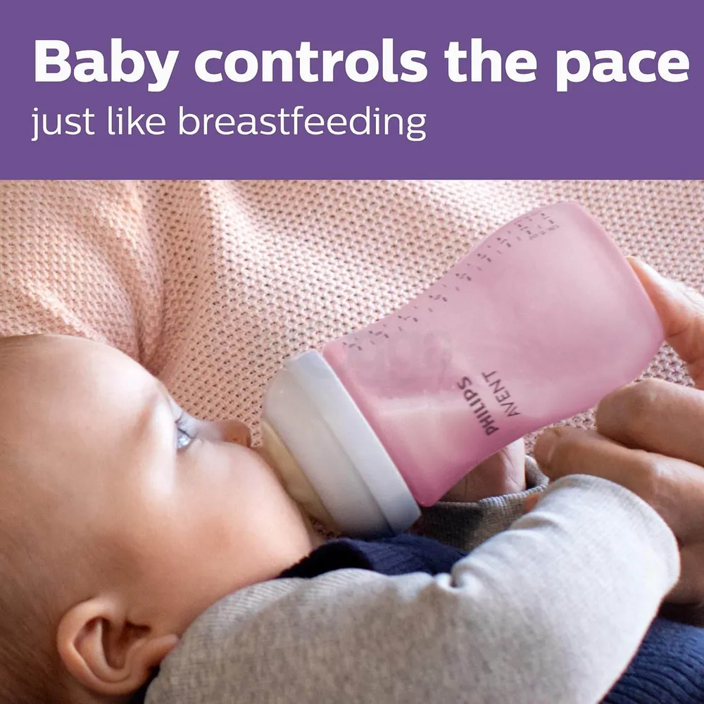 Philips Avent Natural Response Pink Baby Feeding Bottle (1+) - 260ml (Model: SCY903/11)  