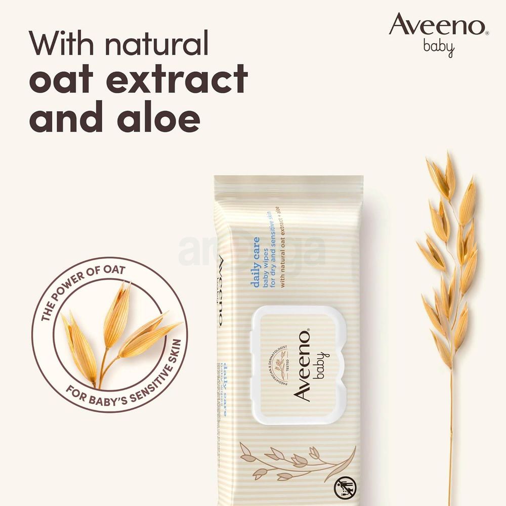 Aveeno Baby Daily Care 72 Wipes for Dry and Sensitive Skin   
