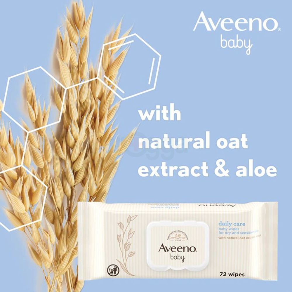 Aveeno Baby Daily Care 72 Wipes for Dry and Sensitive Skin   
