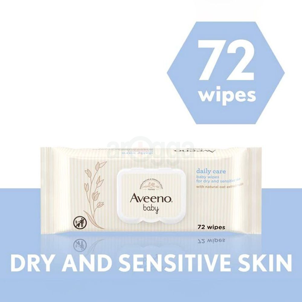 Aveeno Baby Daily Care 72 Wipes for Dry and Sensitive Skin   