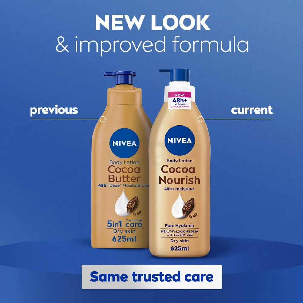 Nivea Cocoa Nourish Body Lotion 48h+ Moisture for Dry Skin 625ml  