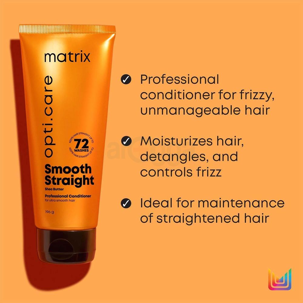 Matrix Opti Care Smooth Straight Professional Conditioner with Shea Butter for Ultra Smooth Hair  