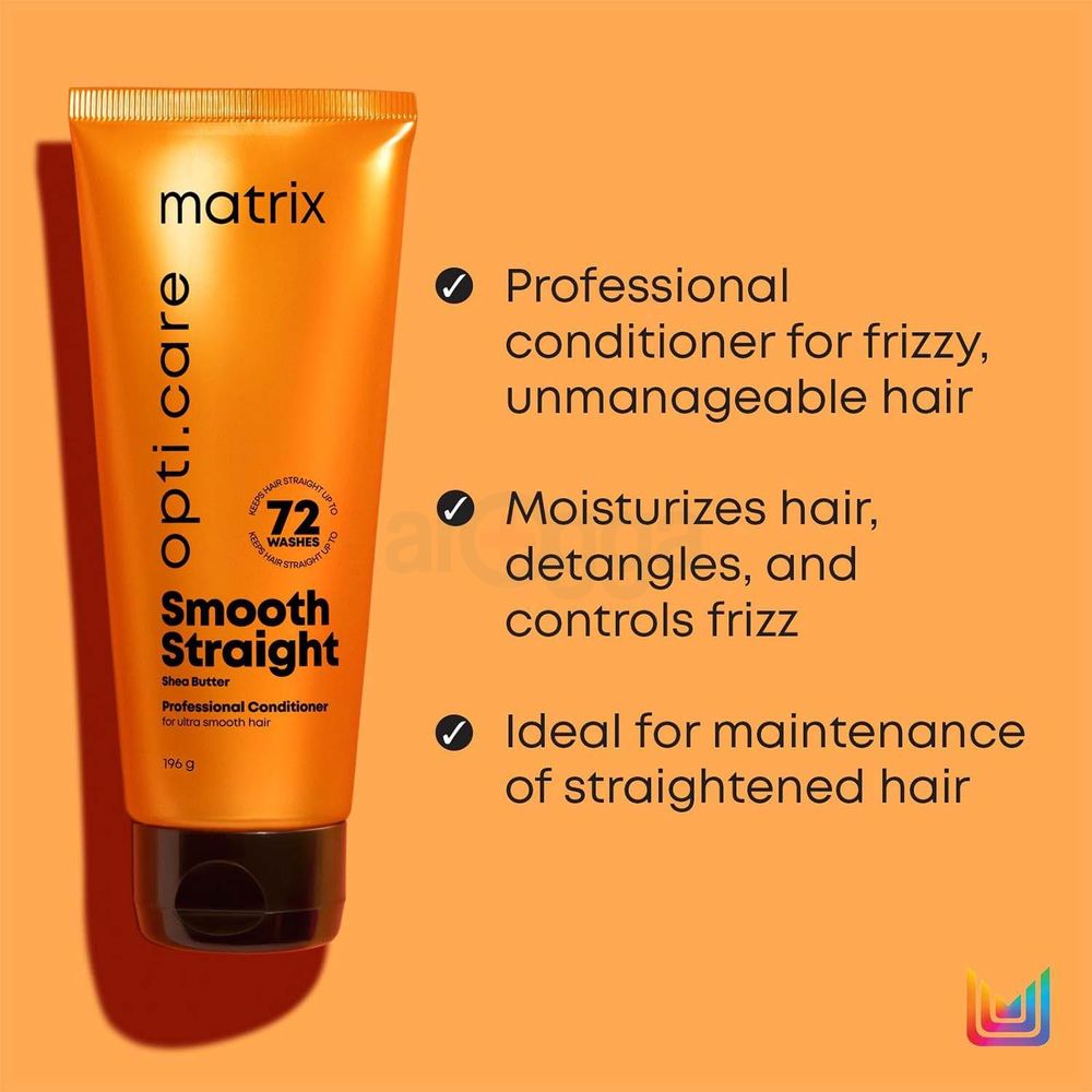 Matrix Opti Care Smooth Straight Professional Conditioner with Shea Butter for Ultra Smooth Hair 196gm  