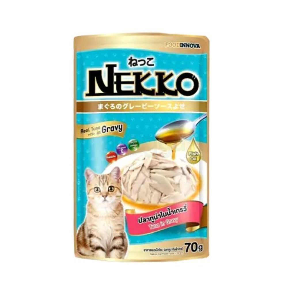 Nekko Adult Cat Food Real Tuna In Grevey - 70g Pouch  