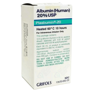 Albumin Human 20% USP Plasbumin-20 (Grifols) 100ml 20%/100ml injection