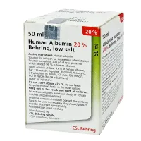 Human Albumin 20% Behring, Low Salt 50ml 20%/50ml injection