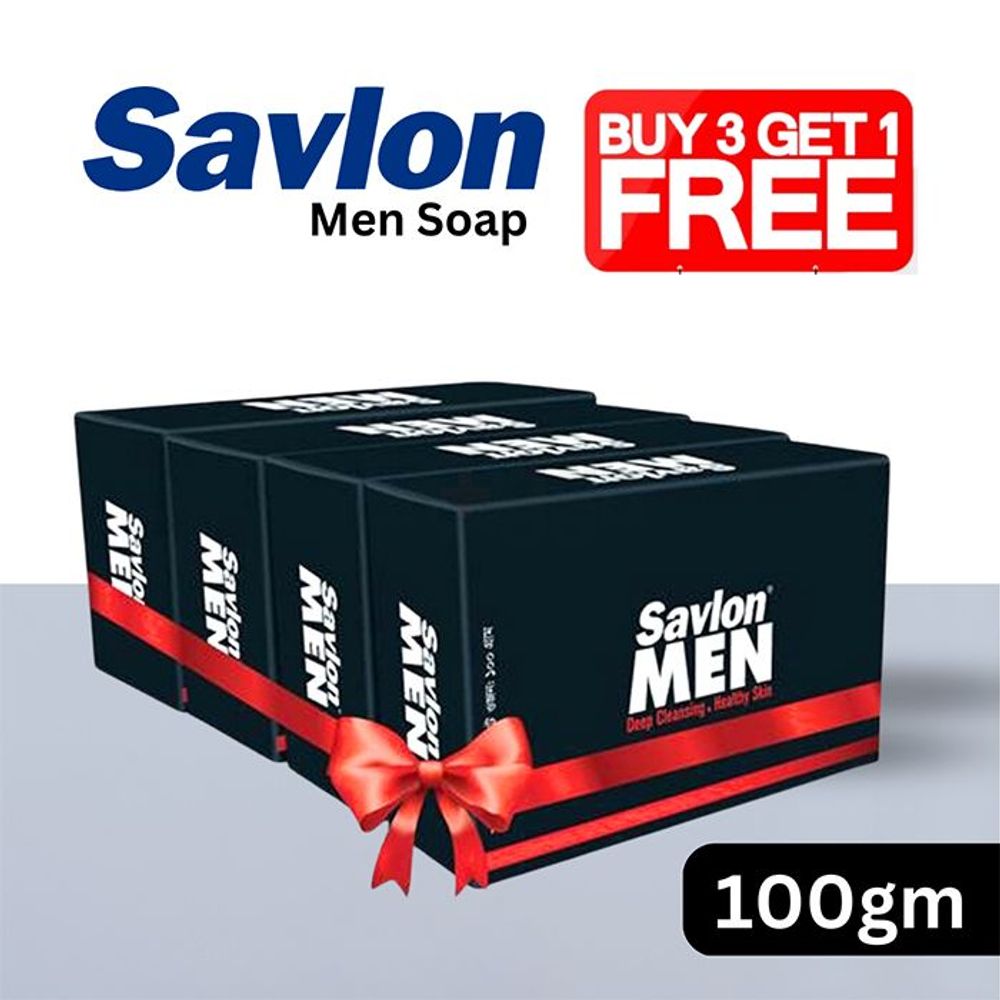 Savlon Men Soap 100gm (Buy 3 Get 1 Free)  