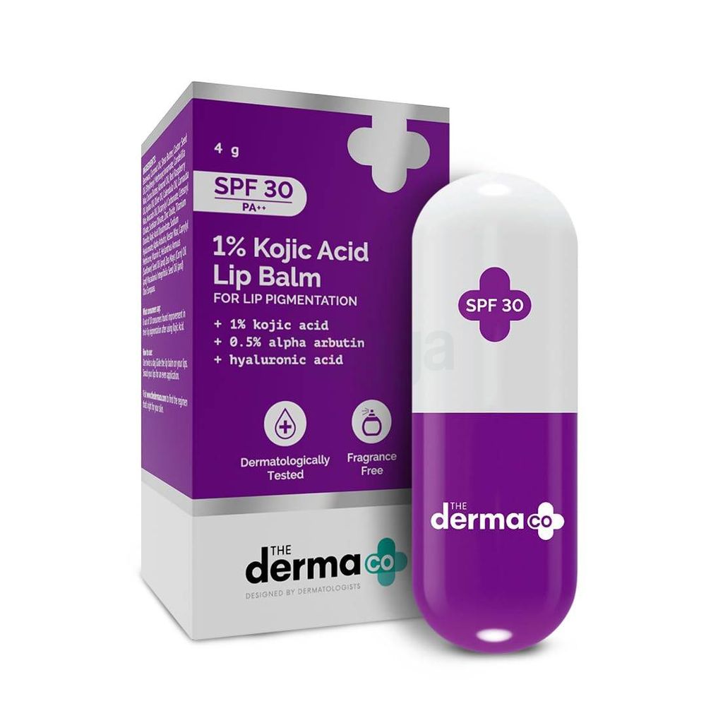 The Derma Co 1% Kojic Acid Lip Balm SPF 30 PA++ for Lip Pigmentation  