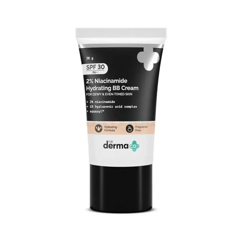 The Derma Co 2% Niacinamide Hydrating BB Cream for Dewy & Even Toned Skin - 01 Ivory  