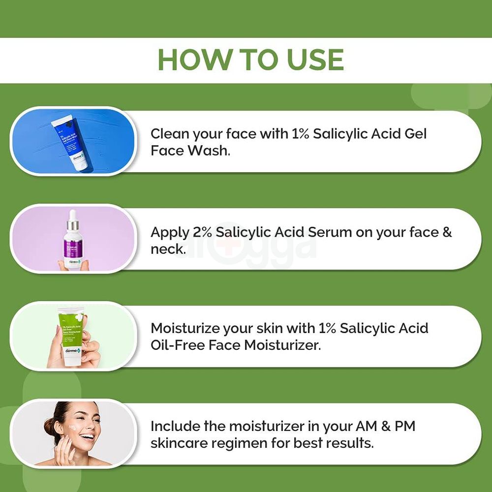 The Derma Co 1% Salicylic Acid Oil-Free Face Moisturizer for Active Acne  