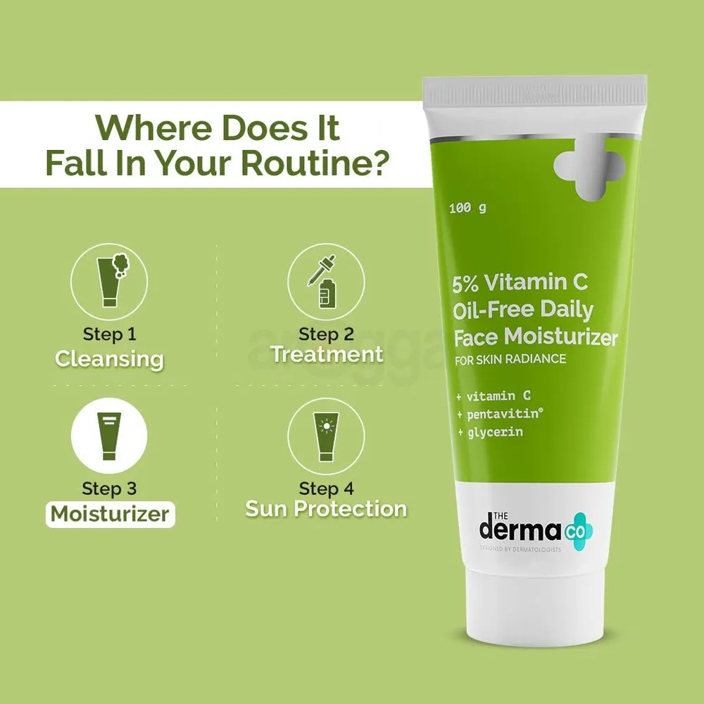 The Derma Co 5% Vitamin C Oil Free Moisturizer for Skin Radiance  