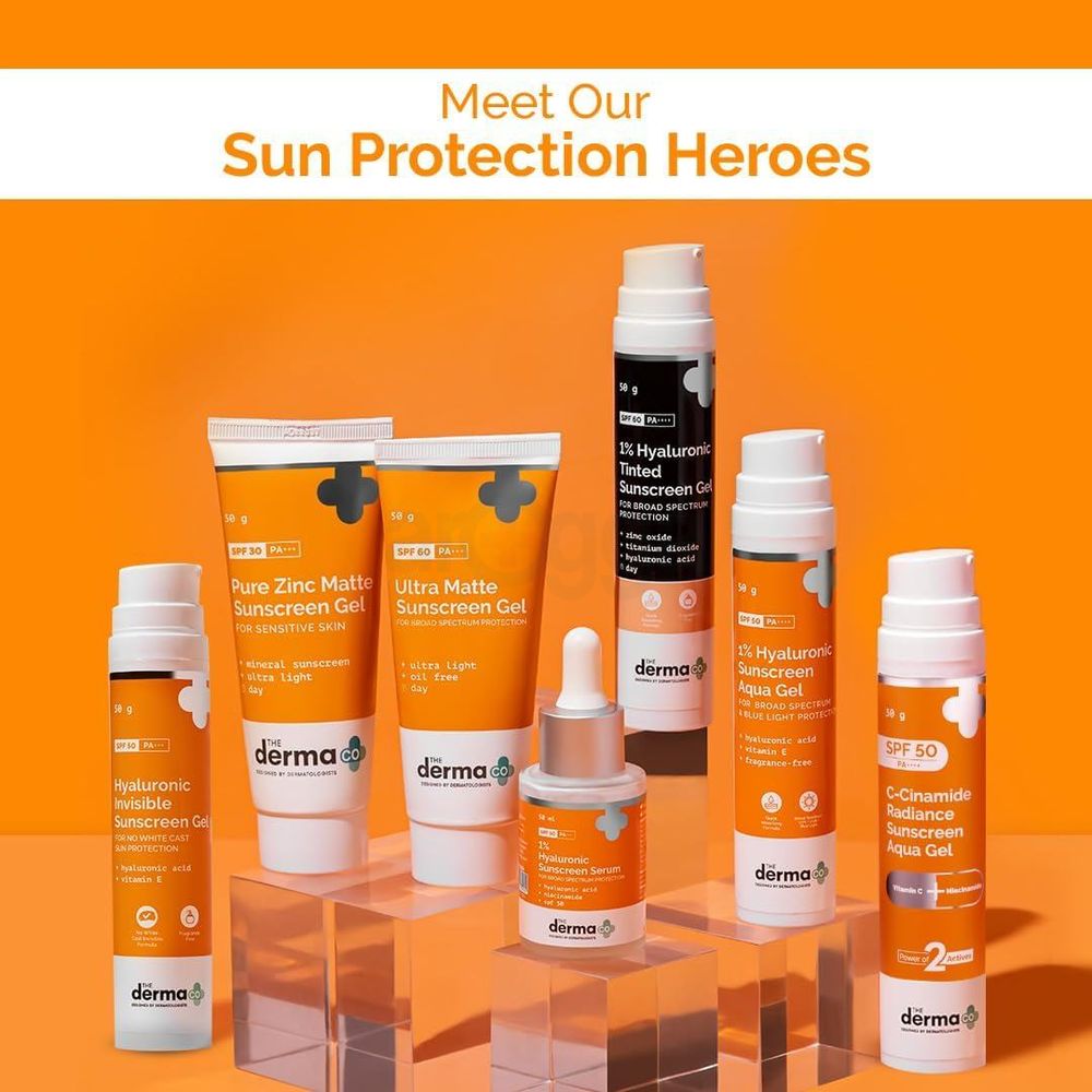The Derma Co C-Cinamide Radiance Sunscreen Aqua Gel with SPF50 PA++++  50g  