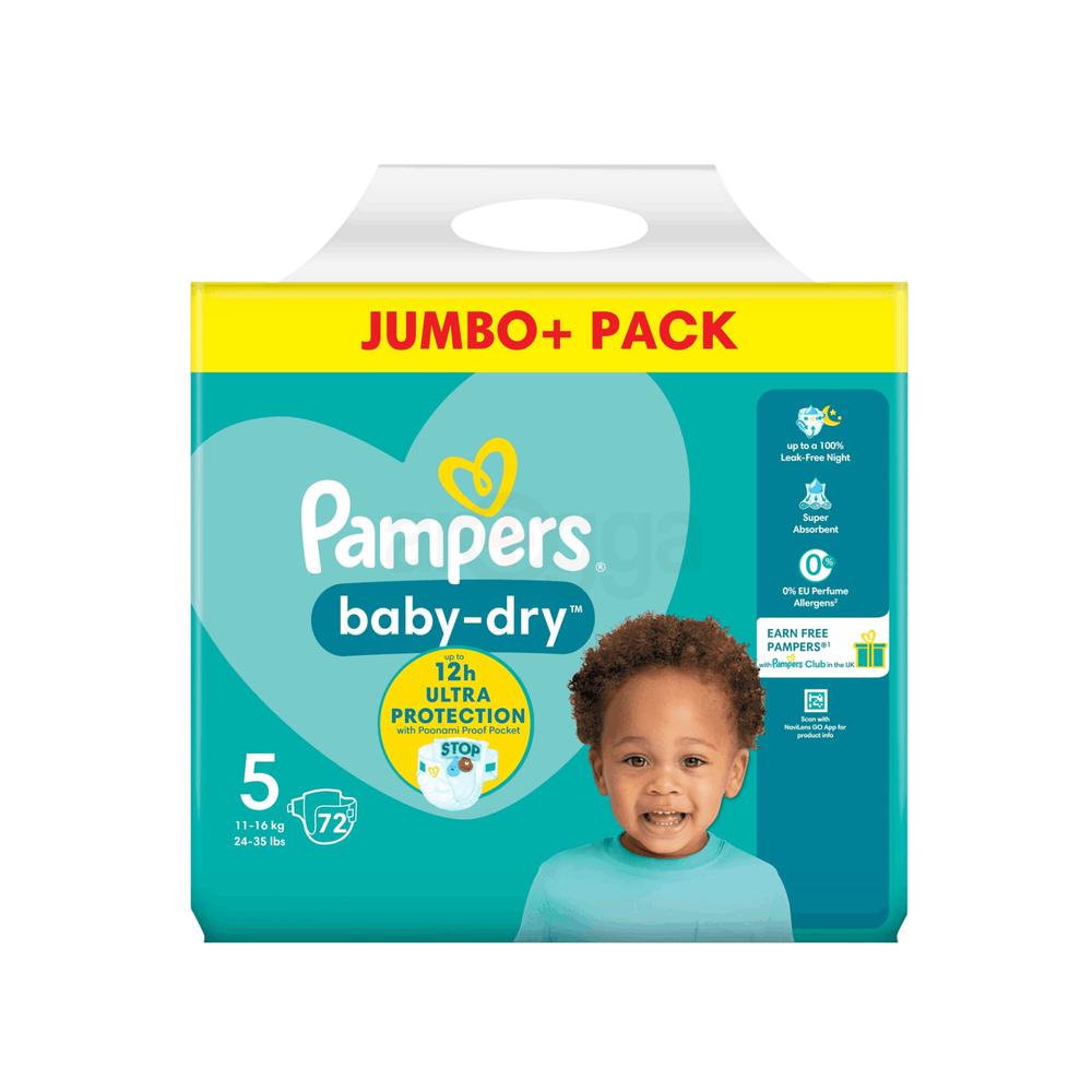 Pampers Baby Dry Pants Size 5 Jumbo+ Pack - 72 pcs (11-16kg)  